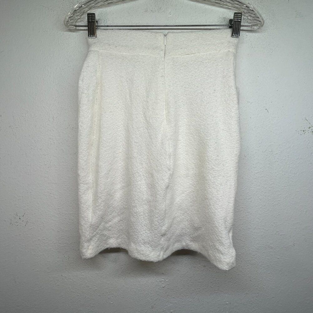 Amanda Uprichard Voila Skirt Ivory mini Extra Small XS tweed boucle faux wrap - Picture 9 of 16